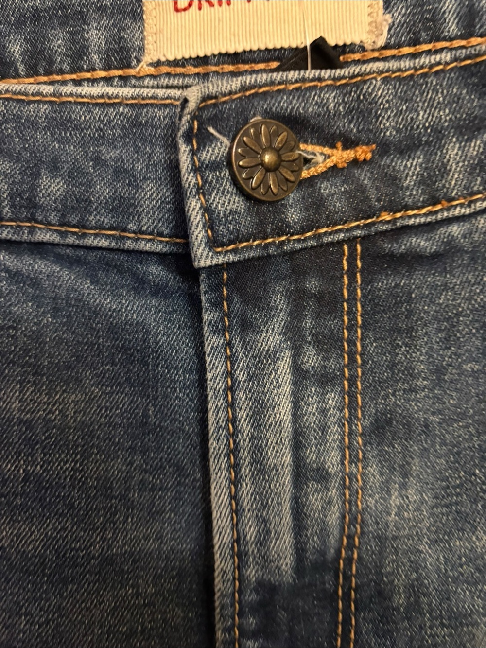 DRIFTWOOD Women's Blue Jeans with Orange Floral Embroidery - Picture 6 of 10